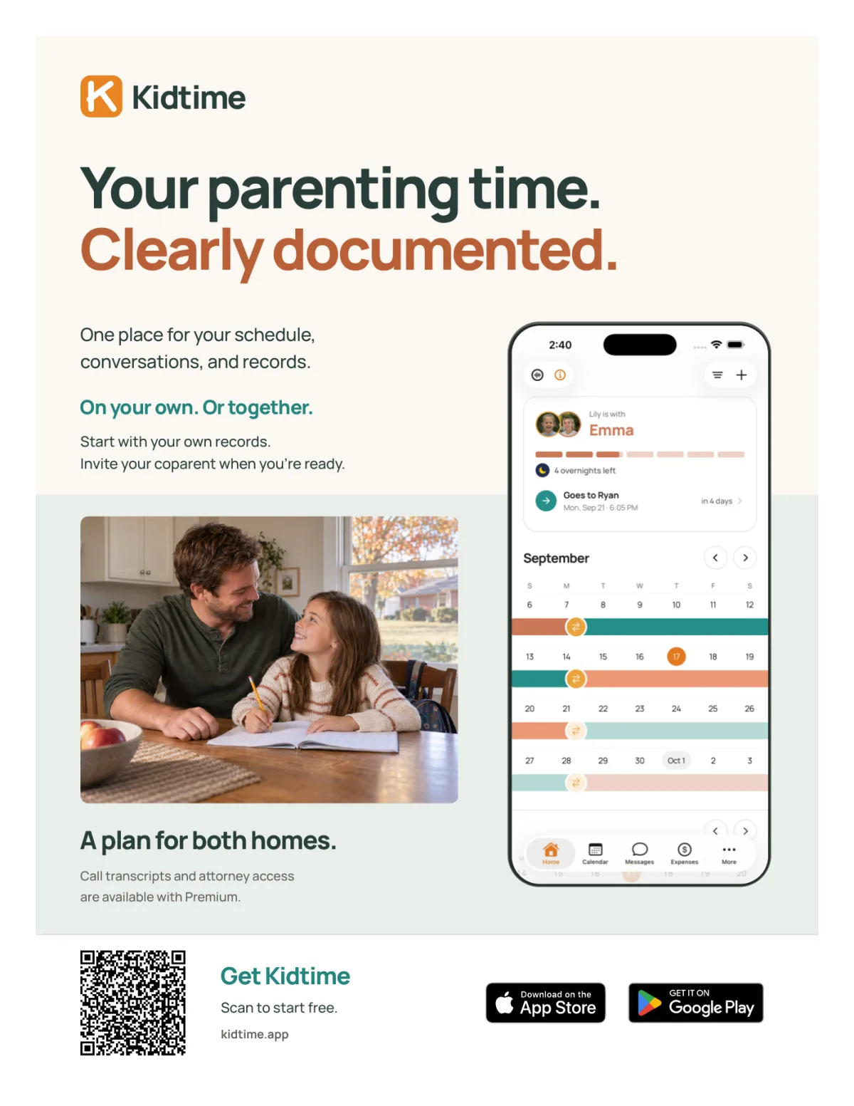 Kidtime display sheet with a homework photograph